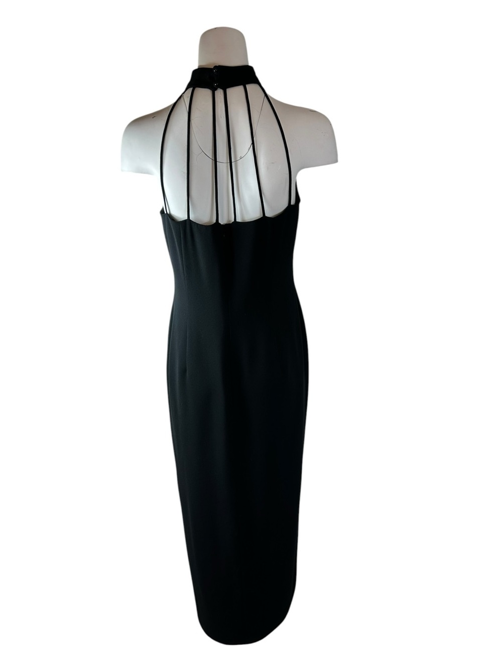 Ursula of Switzerland Black Halter Evening Gown Open Back Formal Dress Size 8 - Picture 10 of 10